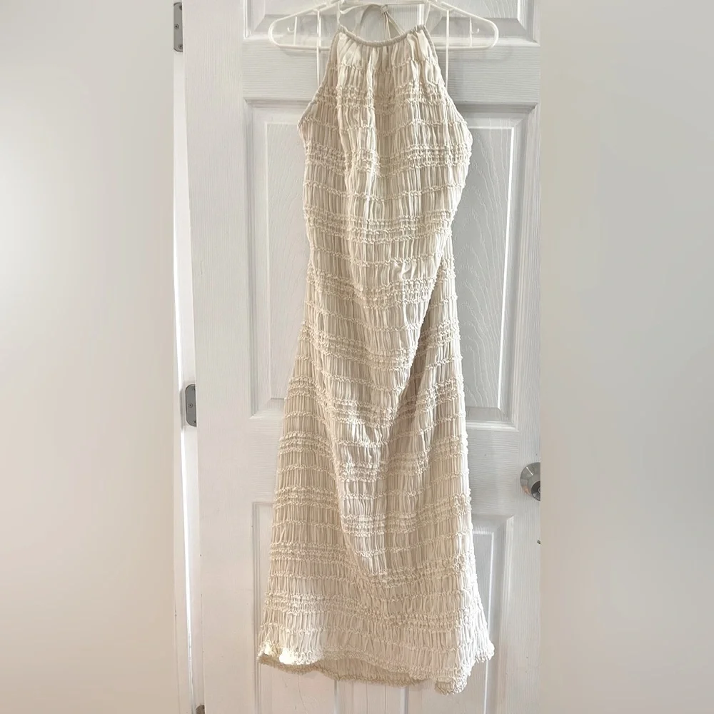 Abercrombie Fitch Beige Halter Maxi Dress Large NWT